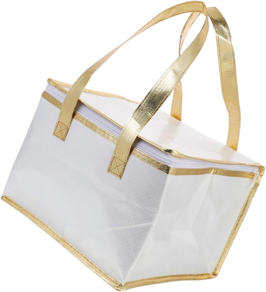 Insulated Grocery Carrier Bag for Hot Cold Food Transport Reusable Takeaway Tote for Cakes Pizzas and Groceries Capacity Easy to Carry for Picnics and Catering