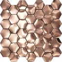 Hexagon 3D Wall Panels Bathroom Backsplash Tile Copper Metal Wall Mosaic Tiles [Set of 5]