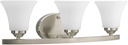 Progress Lighting P2010-09 Adorn Etched Glass Traditional Bath Vanity Light, 21.5x7.5x6.625 in, Brushed Nickel