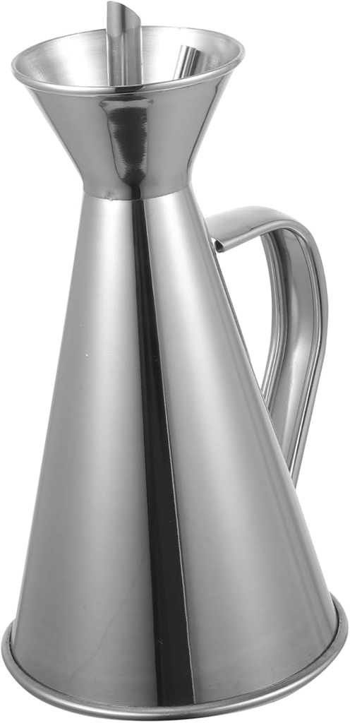 Amosfun Stainless Steel Leakproof Oil Dispenser Versatile Vinegar Cruet Pourer for Cooking Salad Dressings and Oils Drip Nozzle Food Grade Lid Rustproof Design