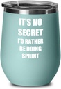 Sprint Wine Glass Saying Sport Fan Lover Funny Gift Secret Insulated Tumbler With Lid Teal