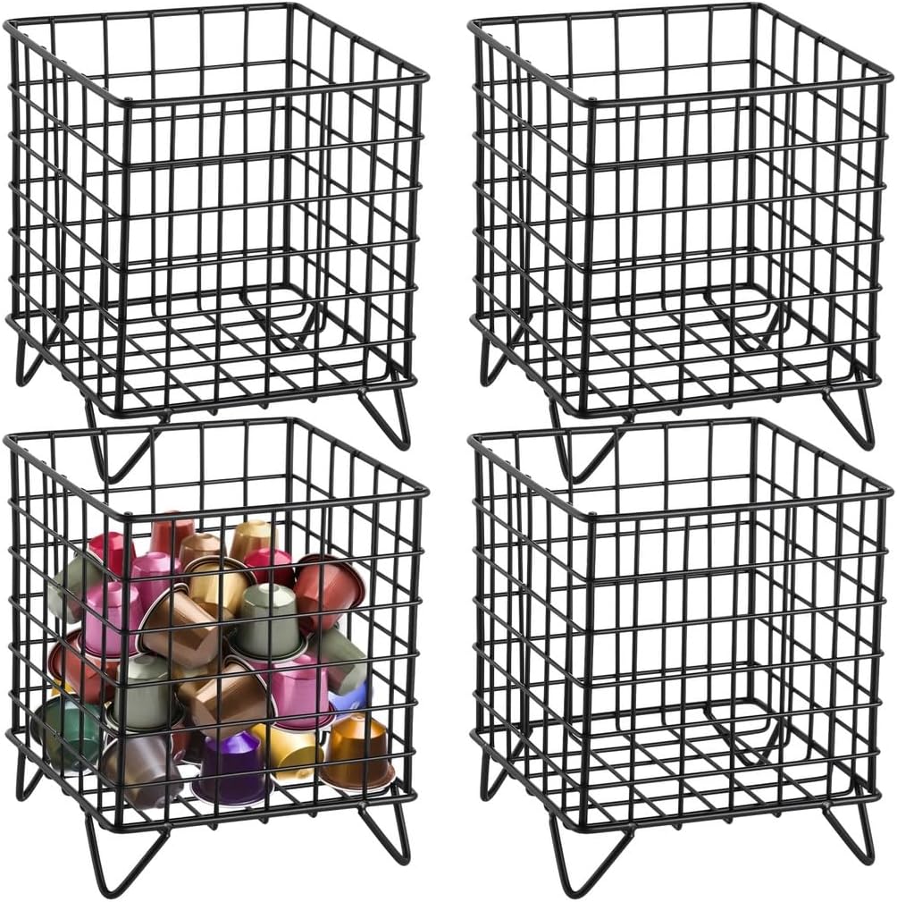 4 Pcs Coffee Pod Holders, Large Capacity Metal K Cup Storage Organizers For Coffee Pods, Office, Kitchen, Cafe, Coffee Bar