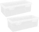 BESTonZON 2Pcs Plastic Bread Container Bread Storage Bin Bread Box Bread Loaf Plastic Keeper Box Airtight Holder Toast Organizer for Countertop