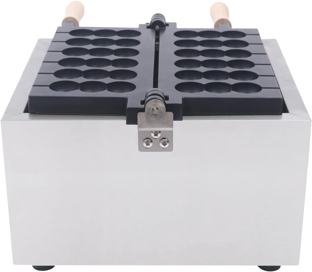 Commercial Electric 6 Compartment Bubble Waffle Non-Stick Waffle Maker Dual Heating Non-Stick Waffle Iron for Snack Bar, Street Stalls, Cafeteria 1400W