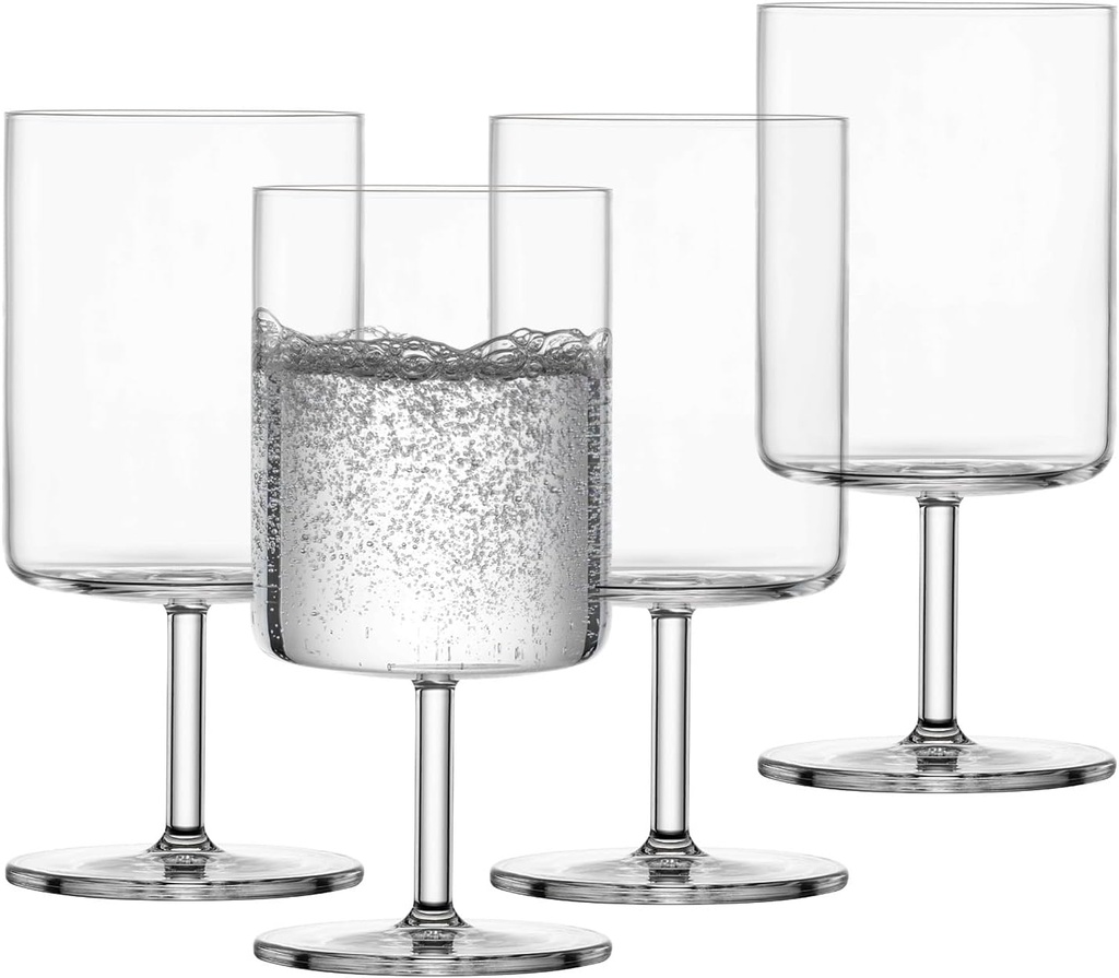 Schott Zwiesel Modo Water Glass (Set of 4), Versatile Glasses with Modern Design, Dishwasher Safe Tritan Crystal Glasses, Made in Germany (Item No. 119902)
