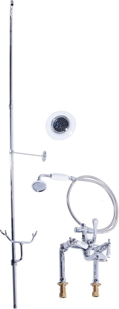 Barclay Leg Tub Diverter Faucet with Elephant Spout and Porcel