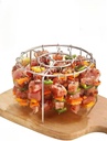 Air Fryer Grill Accessories Kit with 24 Skewers | Stainless Steel Barbecue Rack & Vertical Meat Skewers for Air Fryer | Non-Stick Round Hanging Skewers for Even Cooking