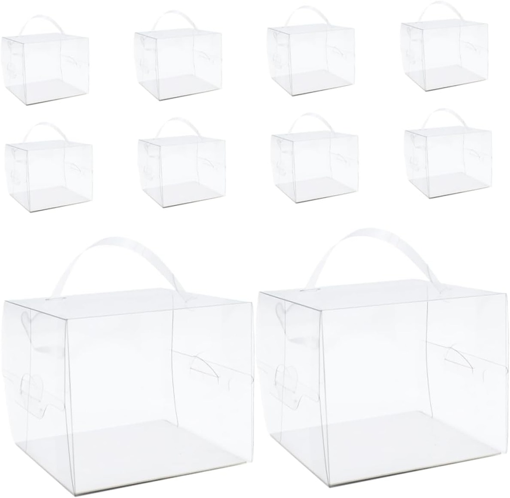 10pcs Cake Carrier Boxes Baking Packing Boxes for Cakes Desserts for Parties Weddings and Celebrations Lightweight Handle Design