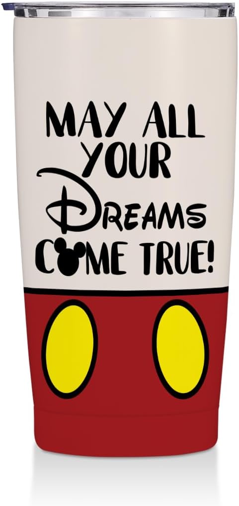 Jztco Magic Cartoon Mouse Inspired Straight Skinny 20 oz Tumbler Mouse Themed Gifts for Women Girls Friend Bestie Daughter Water Bottle Coffee Mug Insulated Tumblers Thermal Cup for Vacation Trip