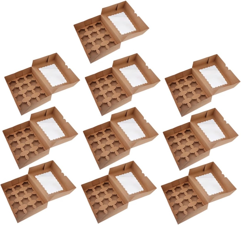 10 Pcs Boxes Cupcake Box Cupcake Holder Mini Cake Case Cupcake with Window Mini Cupcake Muffins Cupcakes Carriers Cupcake Container Cupcake Carrier Paper Cups Paper Pastries Boxes