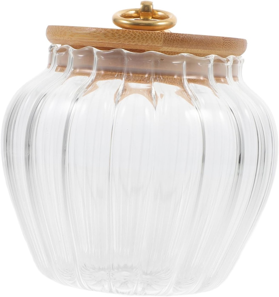 Airtight Glass Jar with Wooden Lid Food Storage Container for Tea Coffee and Dried Fruits Easy to Clean Kitchen Essential