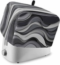 Black Grey Ombre Toaster Cover 2 Slice, Kitchen Appliance Covers with Pocket & Loop, Modern Moire Art Geometric Abstract Polyester Bread Machine Covers Dust & Fingerprint Protection
