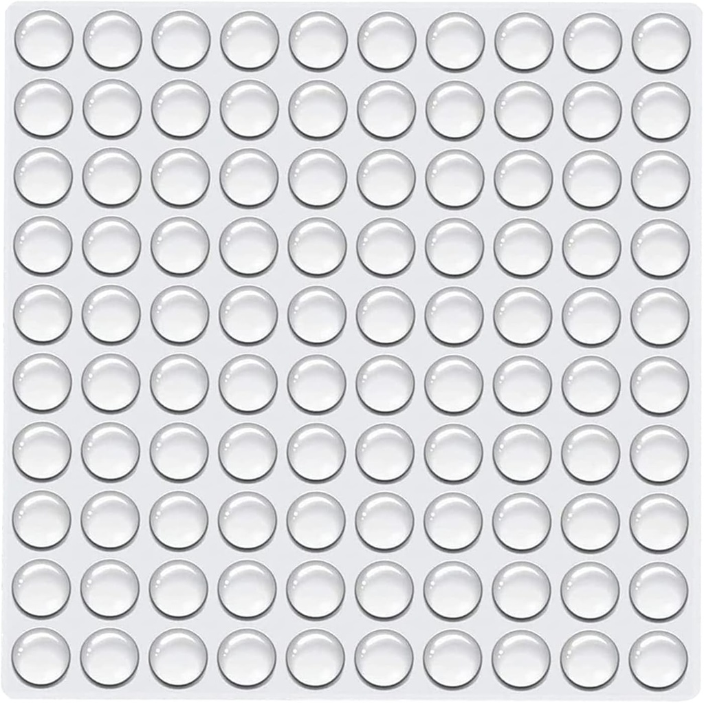 TCPENG® 100PCS Clear Rubber Feet, Small Self Adhesive Pads, Sticky Rubber Dots, Non-Slip Cabinet Stoppers, Furniture Buffers — Hemispherical Silicone Pads for Door Furniture