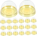 50pcs Moon Cake Boxes with Transparent Dome Mini Cupcake Containers for Individual Treats Egg Yolk Puff Packaging for Desserts and Party Favors