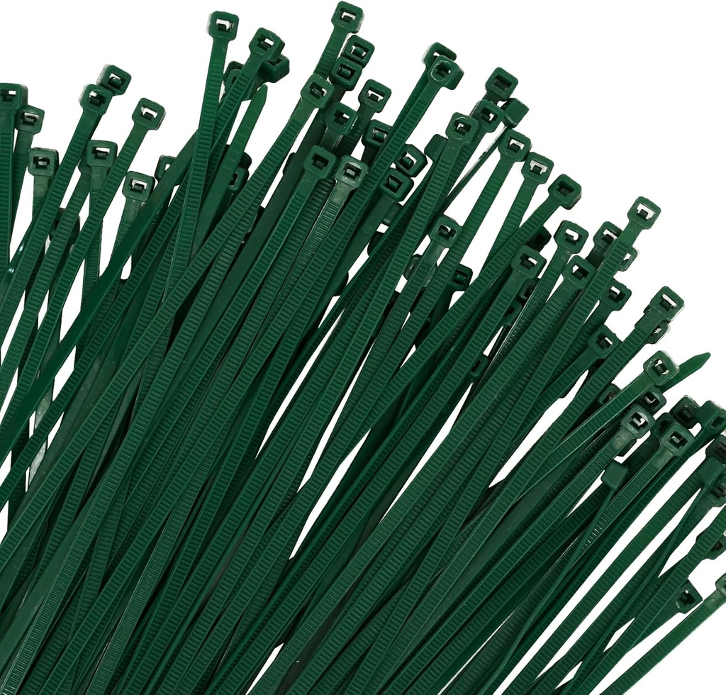 200PCS Nylon Zip Ties - 8 Inch Green,Multi-Purpose Self Locking Cable Ties， Ultra Strong Plastic Wire Ties with 40 Pounds Tensile Strength