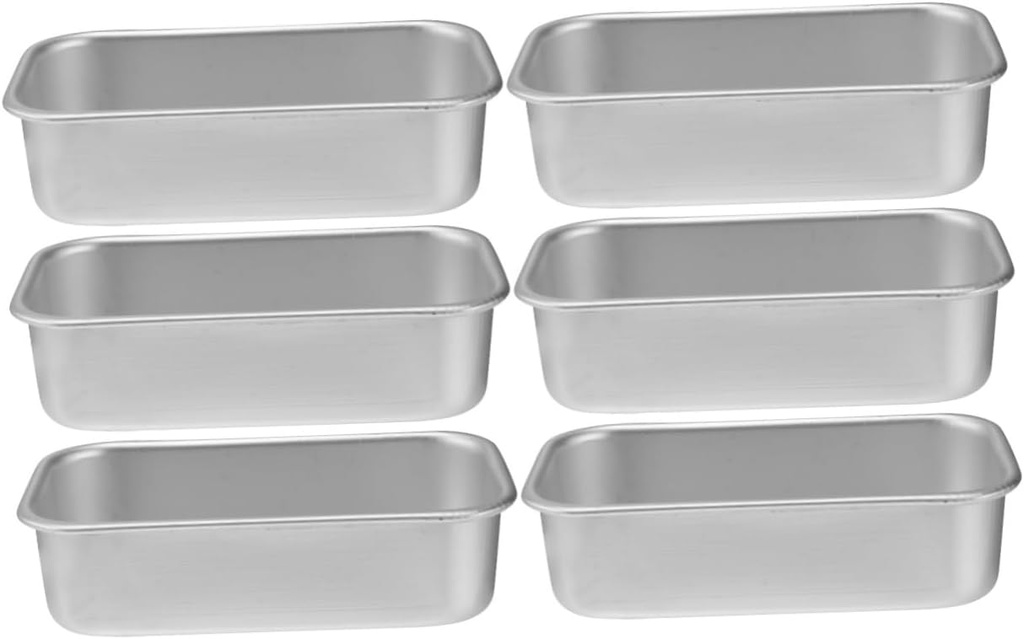 BESTonZON 6 Pcs Mini Loaf Pans with Lids Cake Mold Square Tray Bread Toast Aluminum Loaf Pans Cheesecake Tin Baking Tray Kitchen Supplies Household Baking Plate Non Stick Pan Toast Box Oven
