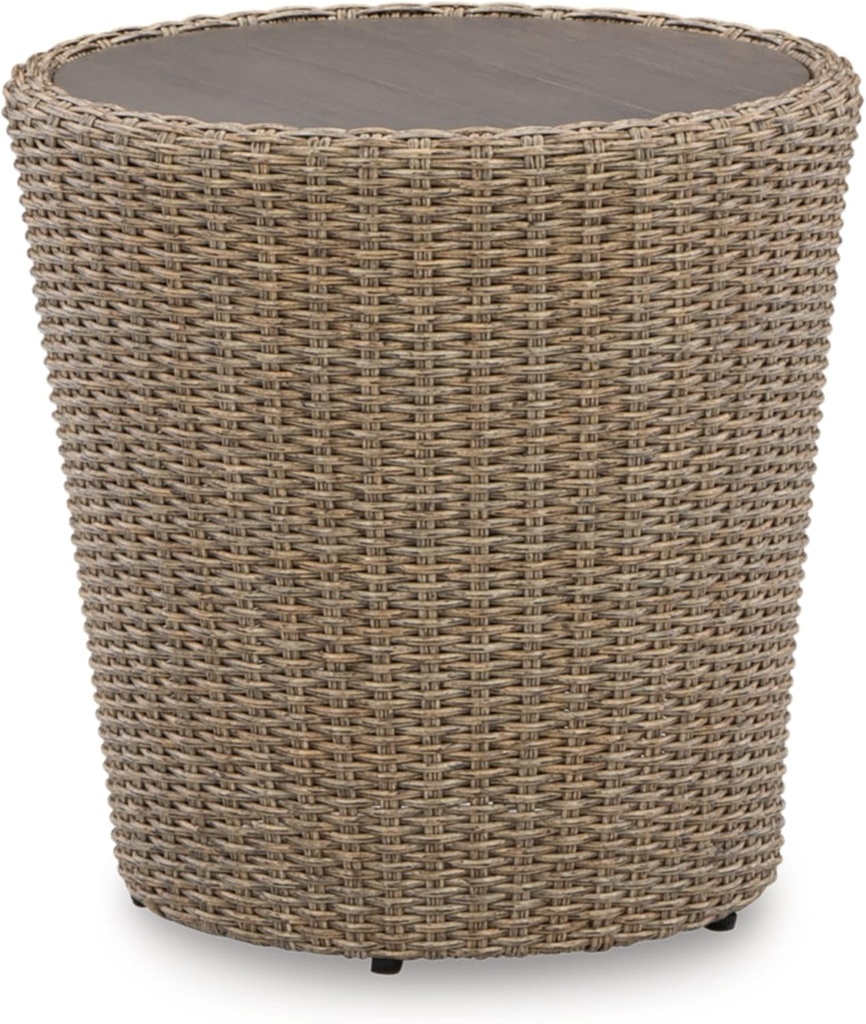 Signature Design by Ashley Danson Bohemian Outdoor End Table, Light Brown