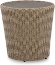 Signature Design by Ashley Danson Bohemian Outdoor End Table, Light Brown