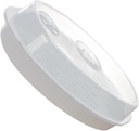 PRETYZOOM Food Steamer Plate White Microwave Oven Steamer Lid Eco-friendly Discharge for Catering