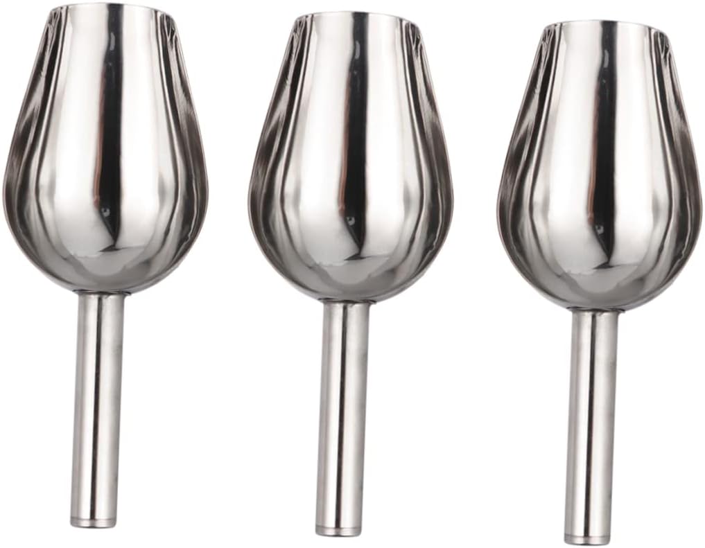 Cabilock Stainless Steel Ice Scoop Grain Scoop Shovel for Ice Cream Candy Dessert Bean Food Home Use