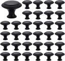 40 Pieces Kitchen Cabinet Knobs Round Cabinet Pulls Mushroom Handle Bathroom Cabinet Knobs Dresser Knobs with Screws Perfect Kitchen Cabinet Hardware (Black)