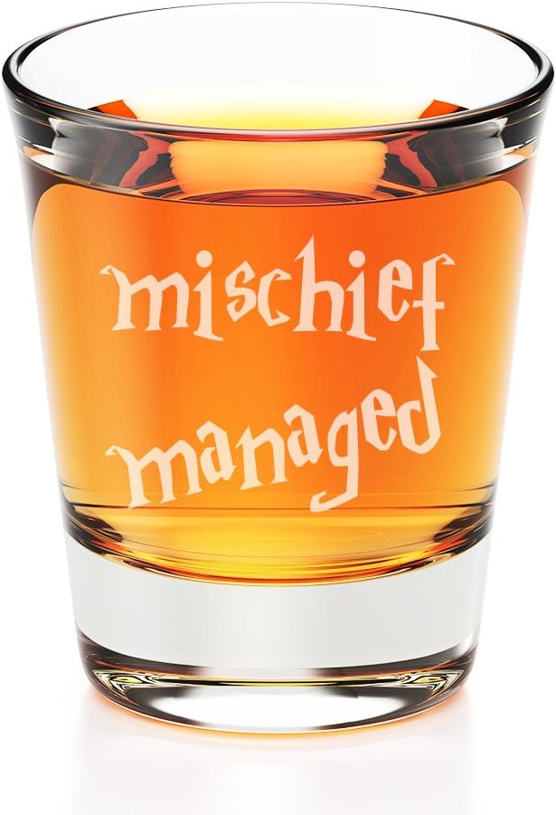 Mischief Managed Engraved Fluted Shot Glass