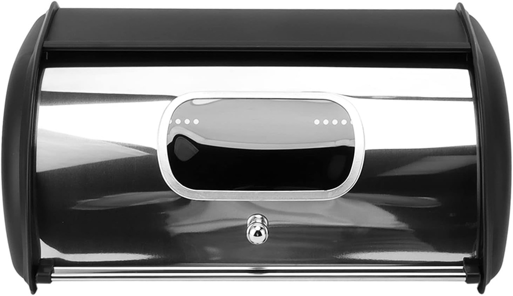 Bread Bin, With Small Window Practical Bread Box, Multifunctional Storage Bread Holder Storage Container for Kitchen Countertop(black)