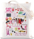 FOTAP SATC Merch Inspire Tote Bag Romantic Comedies TV Series Fans Gift Carrie Miranda Charlotte & Samantha Gift