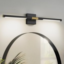 30 Inch Bathroom Light Fixtures, 16W 3CCT Dimmable Black and Gold LED Vanity Lighting Fixtures Over Mirror, 360° Rotatable Modern Bathroom Vanity Light Bar, AD-W9465-L75-BK