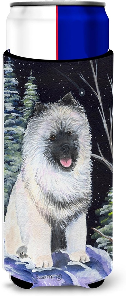 Starry Night Keeshond Ultra Beverage Insulators for slim cans
