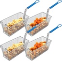 Umigy 4 Pcs Deep Fryer Basket 13 1/4" x 6 1/2" x 6" with Non-slip Handle Heavy Duty Plated Iron Construction Front Hooks Non-slip Handle for Restaurant Kitchen Chip Fish Commercial Fryer Basket