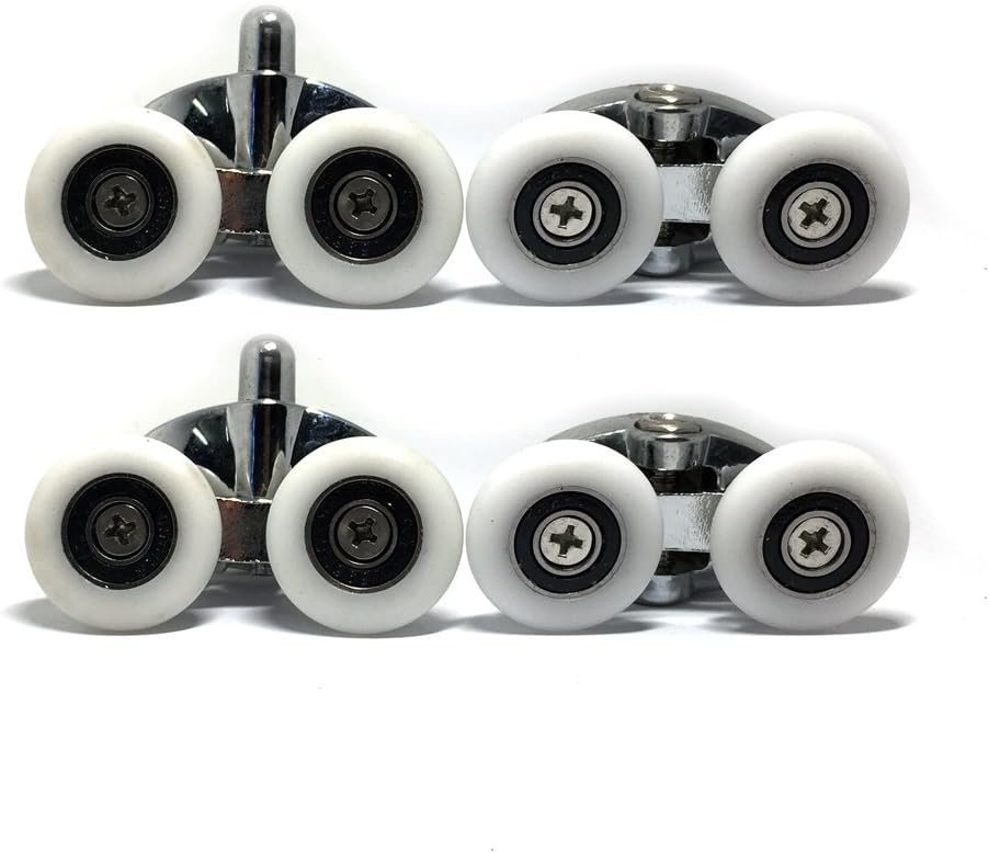 Set of 4 Double Butterfly Shower Door ROLLERS /Runners /Wheels 25mm diameter
