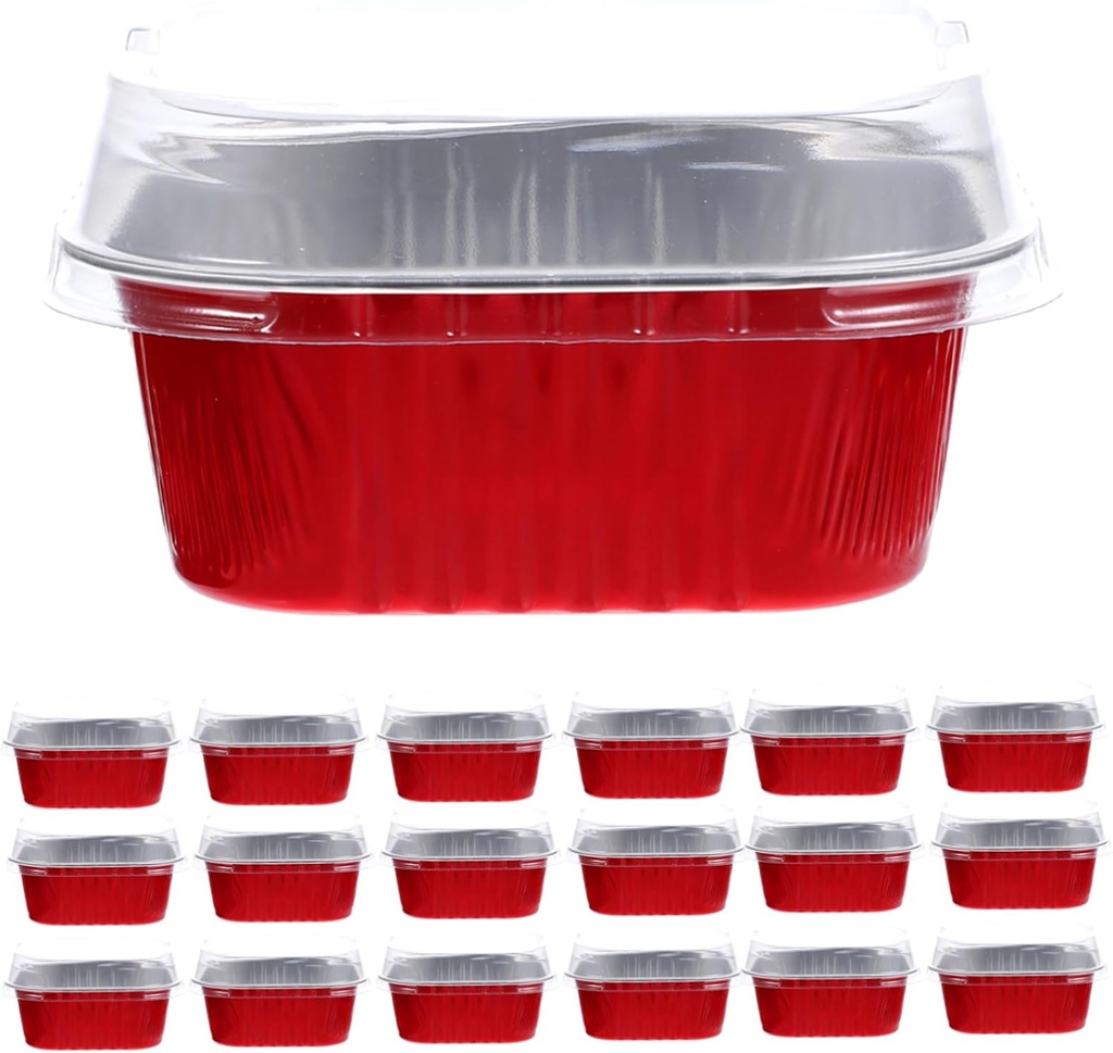 40sets Aluminum Foil Cake Boxes for Tiramisu and Baking Food Container High-temperature Resistant Aluminum Foil for Cakes and Desserts