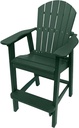 Phat Tommy Tall Adirondack Chair - HDPE Outdoor Furniture - Poly Adirondack Bar Stool - Heavy, Stress Free Furniture for Balcony, Deck, Patio, Front Porch, Green