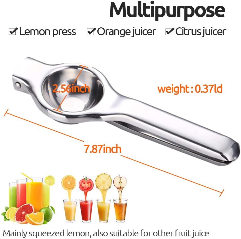 Lemon Squeezer Stainless Steel, with Premium Quality Heavy Duty Solid Metal Squeezer Bowl, Perfect for Juicing Oranges & Lemons.