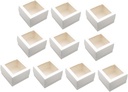 PRETYZOOM 10pcs Dessert Boxes for Baking Cookies Cake Holders Window for Parties Birthdays Weddings and Packaging