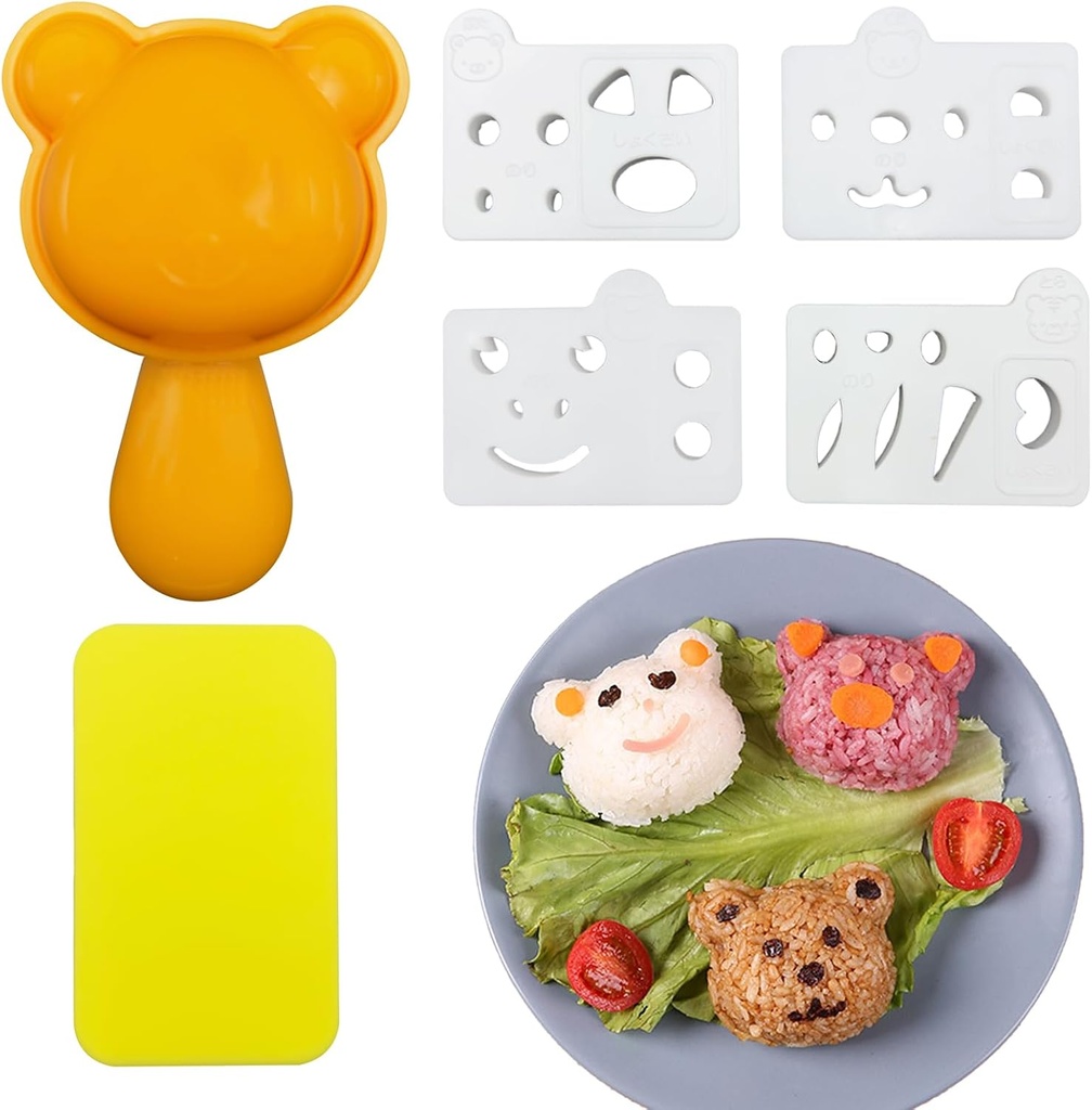 Animal Rice Ball Mold for Kids, Cute Onigiri Sushi Rice Shaper Mold for Lunch Bento Box Accessories