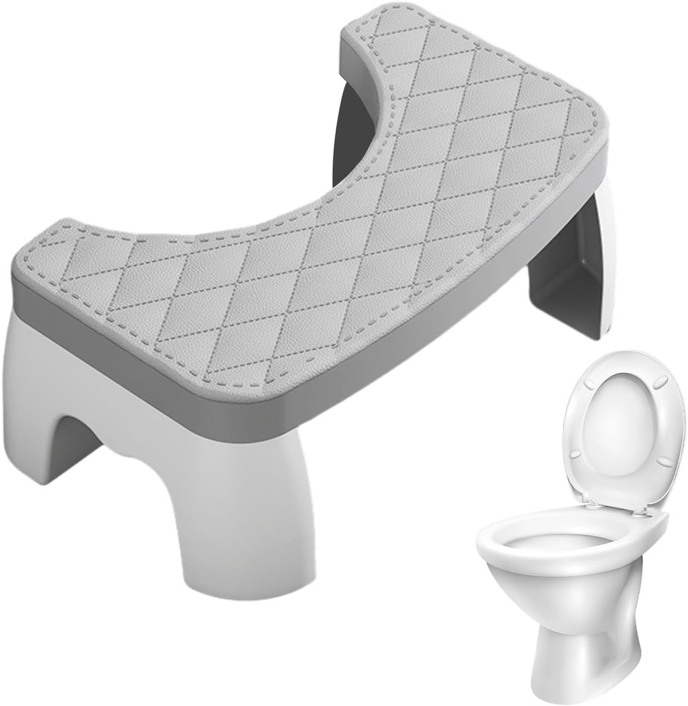 Pp Squatting Poop Foot Stool | Poop Stool for Bathroom | Toilet Step Stool Squat | Adults Bathroom Step Stools with Lasting Stability, Kids Toil (Gray [Thickened and Reinforced])