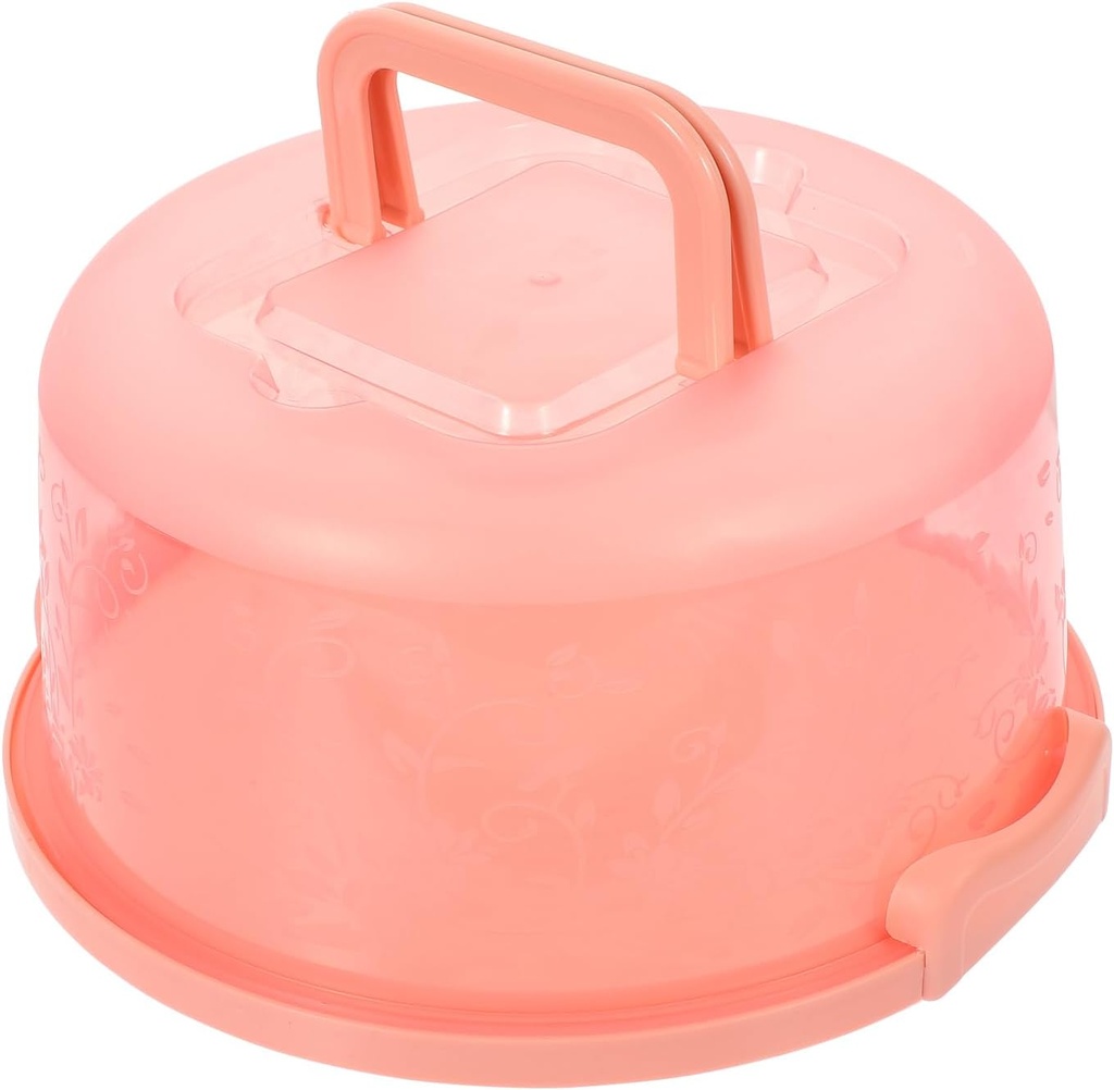portable cake box round cake container cake holder cake carrier with lid and angel food cake pan travel food containers Household Cake Case to bake baking tools plastic