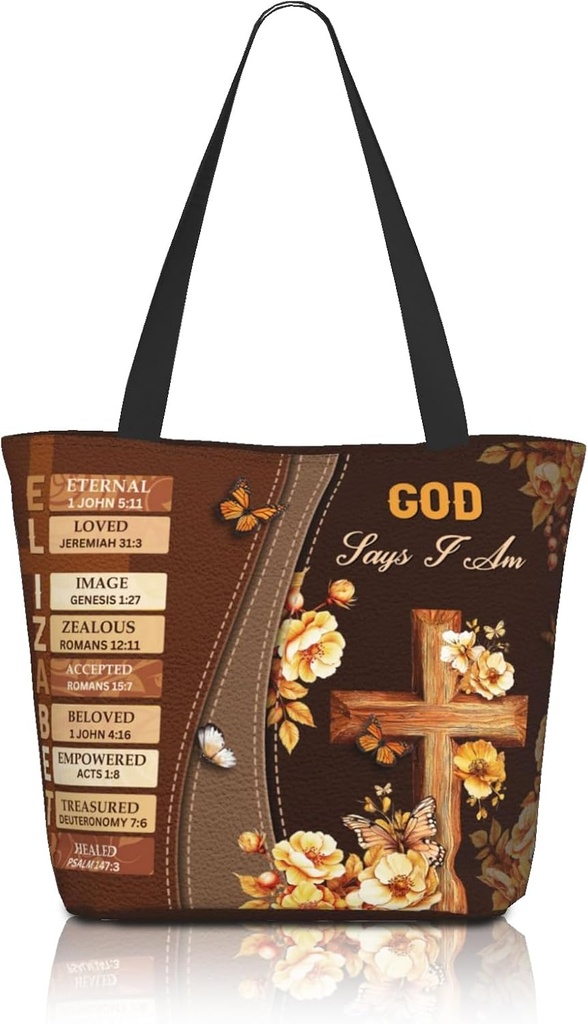 Bible Tote Bags For Women Christian Tote Bag Reusable Shopping Bags for Women Bible Verse Shoulder Bag Christian Gifts