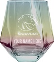 R and R Imports Boise S Broncos Customizable Stemless Diamond Wine Glass Engraved 10 oz Iridescent Officially Licensed Collegiate Product Single Unit