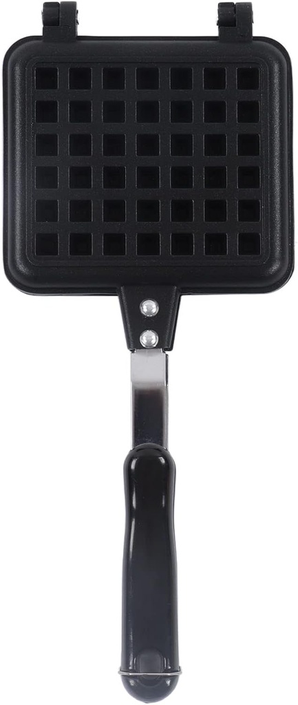 Square Waffle Baking Pan, Non Stick Coating Aluminum Alloy Waffle Maker Pot with Dual Handles, Universal Cookware for Home Kitchen Cooking Omelets Bacon Burgers Breakfast