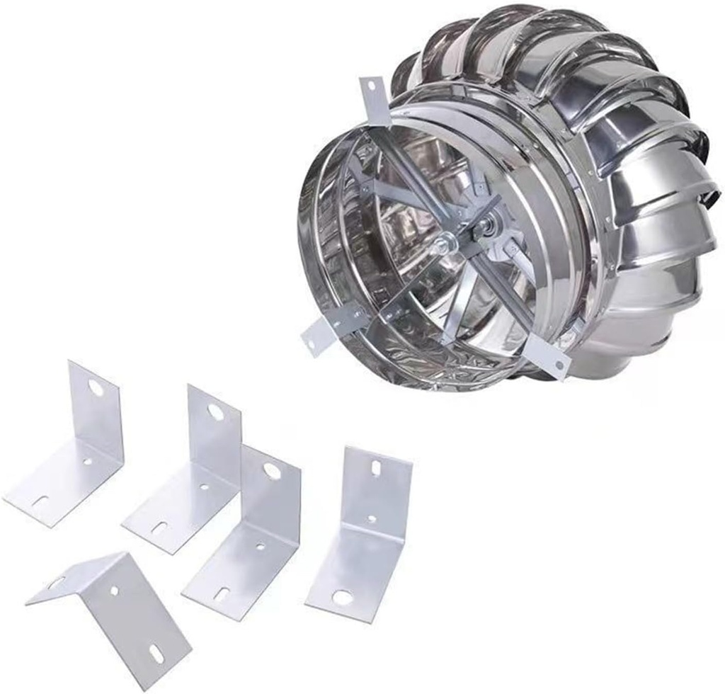 100mm Wind Ball Roof Ventilator Rain Cap Automatic Exhaust Fan Stainless Steel Unpowered Hood Household Round ?