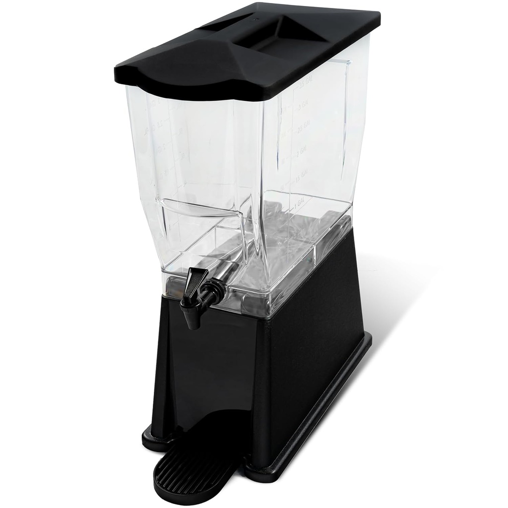 Carlisle FoodService Products Trimline Rectangular Beverage Dispenser Drink Dispenser with Spigot for Catering, Buffets, Restaurants, Polycarbonate (Pc), 3.5 Gallons, Black