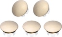 uxcell 5pcs Sink Overflow Rings, Bathroom Kitchen Basin Trim Bath Sink Hole Round Head Double Layer Brass Overflow Drain Cover Insert in Hole (Gold Tone, White)