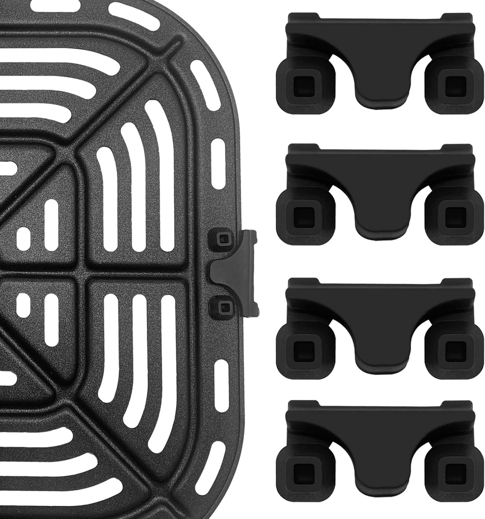 Air Fryer Rubber Bumpers, 4 Packs Replacement Parts for Instant Vortex Gourmia Cosori and other Air Fryers, Air Fryer Accessories Silicone Protective Feet Tips Tabs to Prevent Basket Damage