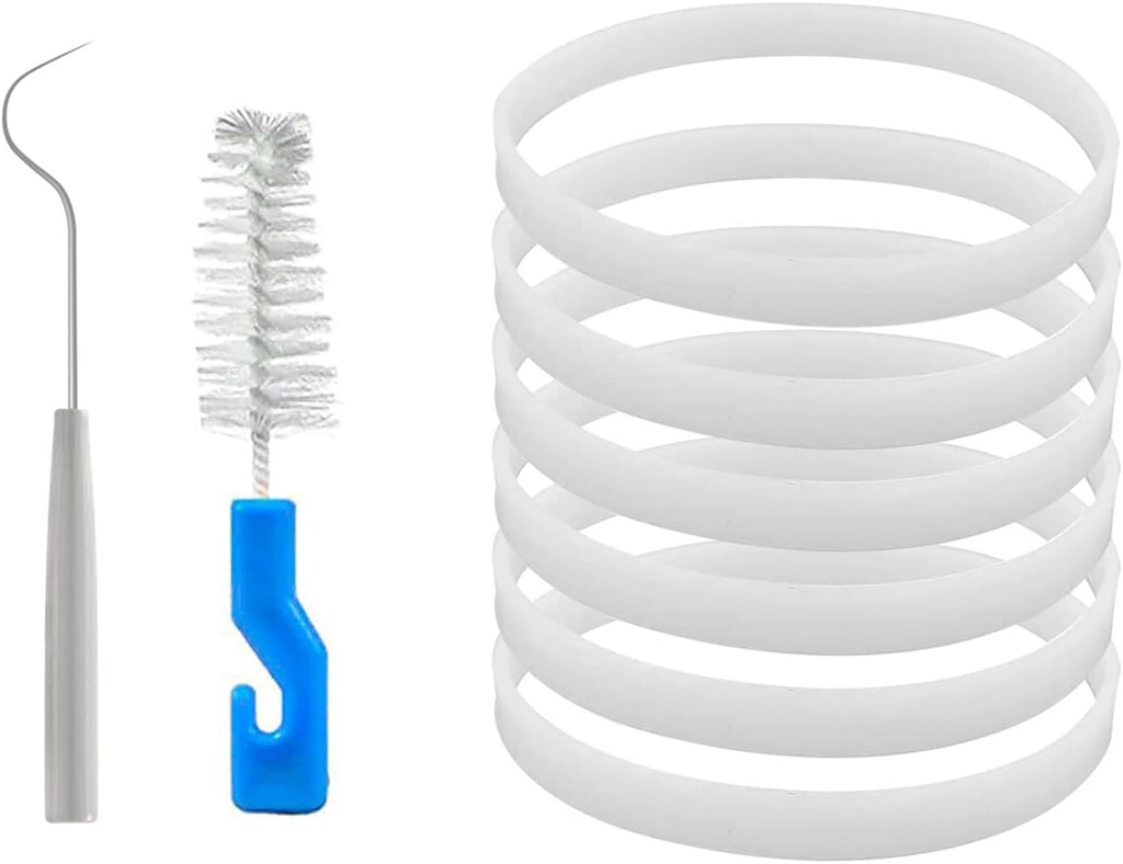 6 Pack Rubber Gaskets Replacement Seal 3.94 inch for Nutri Ninja Blender Replacement Parts 7 Fins Blade White O-Ring for Ninja Auto-iQ Pro Extractor BL456-30 BL480 BL640 BL680 BL681A BL682 CT680