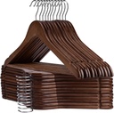 Wooden Hangers - 30 Pack - Clothes Hanger for Daily Used,Heavy Duty Wood Hangers with Precisely Cut Notches,Coat Hanger for Closet, Clothes Hangers for Shirt Suit Dress (Walnut)