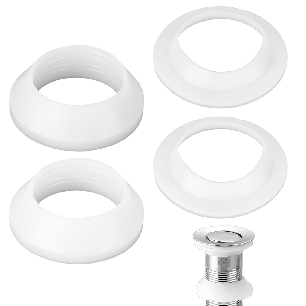 4pcs Universal Basin Drain Gasket, Silicone Seals Drainage Ring Bathroom Pop Up Sink Drain Plug Rubber Washer Overflow Stopper Replacement for Kitchen Bath Tub Bathtub Toilet