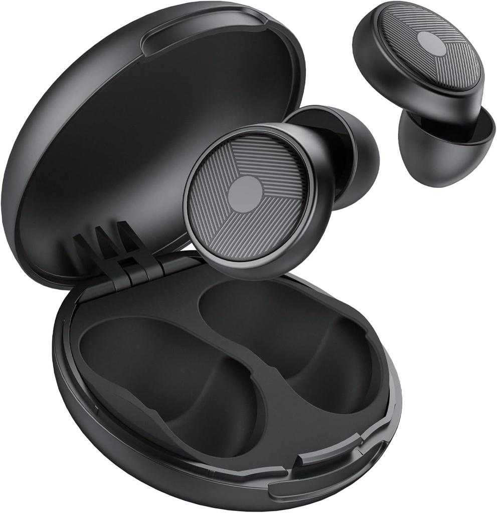 Ear Plugs for Sleeping Noise Cancelling -45dB, Soft and Reusable Silicone Hearing Protection Earplugs with 8 Eartips and Carrying Case, for Sleeping, Concert, Working, Studying, Traveling (Black)